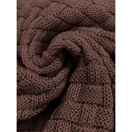 Men's Casual Waffle Knit Lapel Button Sweater