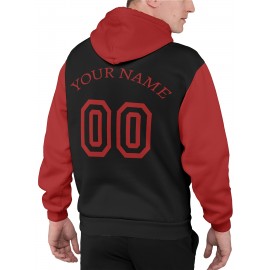 Custom Men'S Hoodies Featuring Personalized Names And Numbers - Available in Multiple Colors, Suitable for Baseball, Hiking, And Everyday Casual Wear - with a Hood, Front Pocket, Made of, Perfect for Outdoor Activities, Plus Size