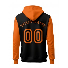 Custom Men'S Hoodies Featuring Personalized Names And Numbers - Available in Multiple Colors, Suitable for Baseball, Hiking, And Everyday Casual Wear - with a Hood, Front Pocket, Made of, Perfect for Outdoor Activities, Plus Size