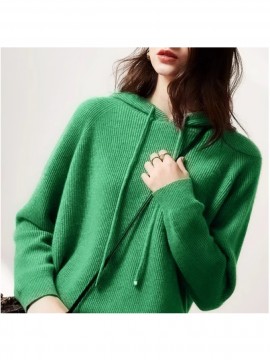 Women'S Hooded Thick Sweater | Autumn/Winter Solid Color Hoodie with Crew Neck