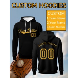 Custom Men'S Hoodies Featuring Personalized Names And Numbers - Available in Multiple Colors, Suitable for Baseball, Hiking, And Everyday Casual Wear - with a Hood, Front Pocket, Made of, Perfect for Outdoor Activities, Plus Size